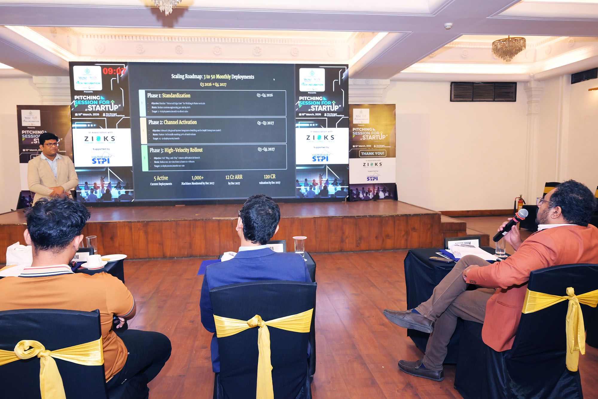 Zioks at the pitching session for startups